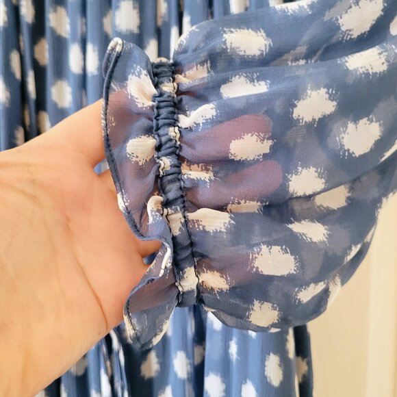 Diane von Furstenberg DVF Camila Two Hi-Low Silk Chiffon Dot Batik Dress, Size 8 - Picture 12 of 15